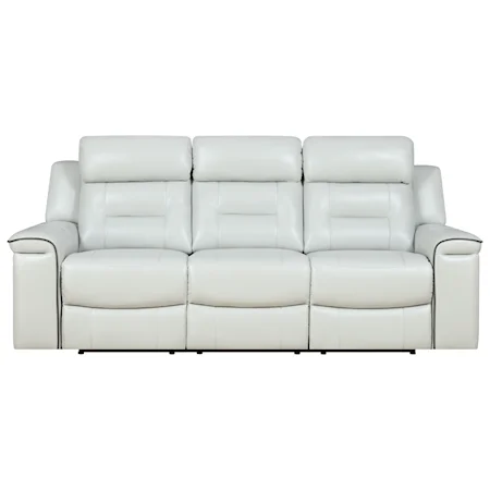 Reclining Leather Sofa with Contrasting Welt